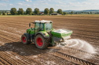 Herbstkalkung, Düngerlager der VS NOVA in Schweskau Herbstkalkung, Düngerlager der VS NOVA in Schweskau